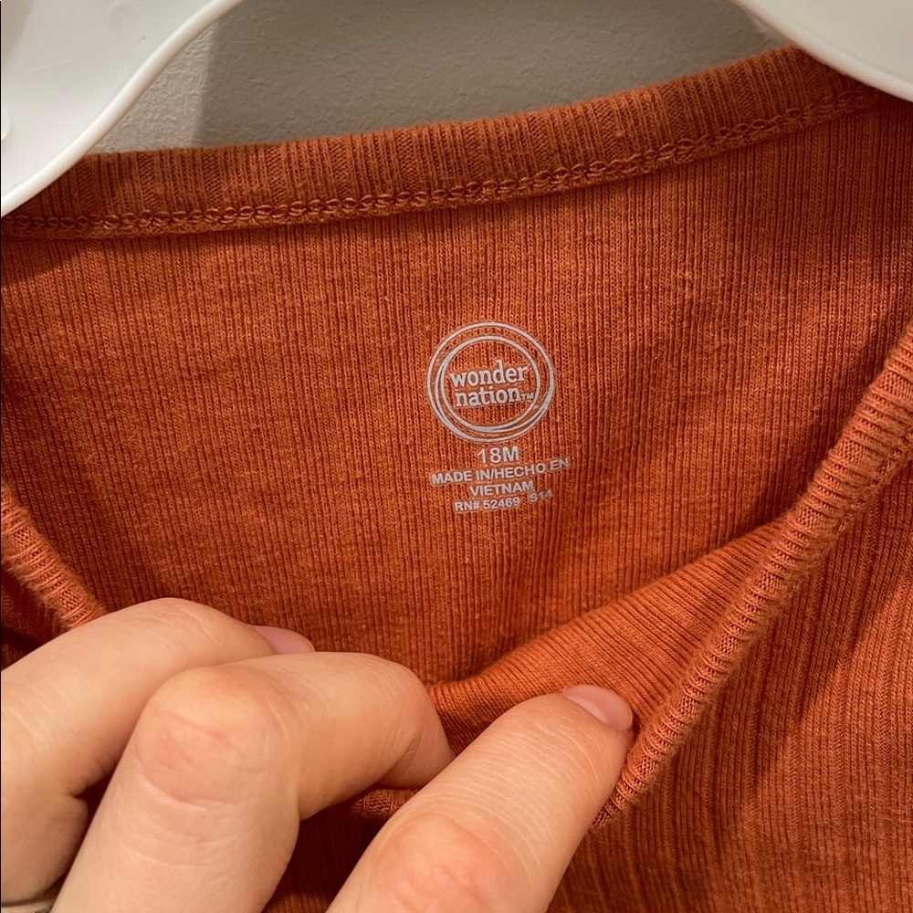 Wonder Nation 18M  Rust Ribbed Top - Picture 2 of 5